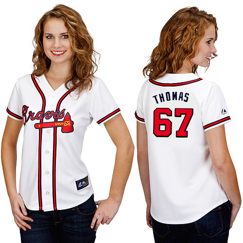 Ian Thomas #67 mlb Jersey-Atlanta Braves Women's Authentic Home White Cool Base Baseball Jersey